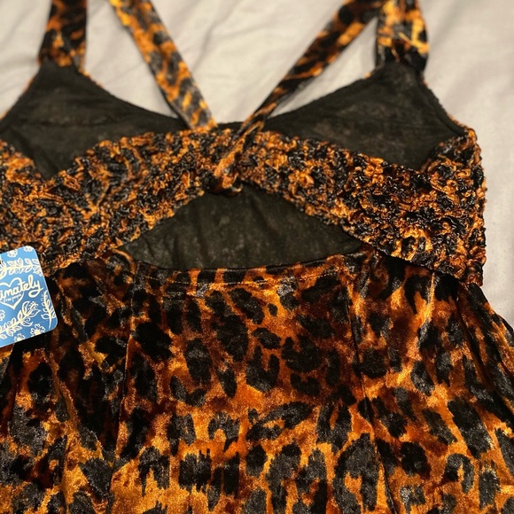 Free People brand new beautiful dress , animal print - leopard - x-small /brown - Picture 4 of 16